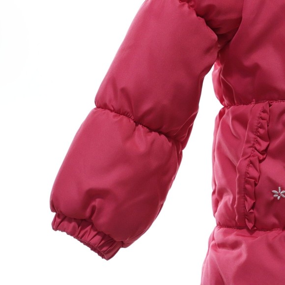 London Fog Girls Winter Puffer Jacket Coat 3T Pink Floral Hooded Fleece Lined - Picture 4 of 13